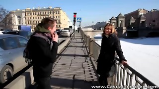 Epic blowjob from a blond-haired Russian nubile